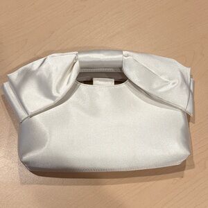 Elegant White Satin Clutch